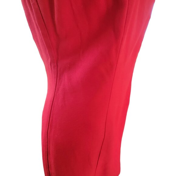 Lois Snyder Dani Max Sleeveless Dress Red Rayon Vintage Size 10 90s Y2k Retro - Picture 6 of 11